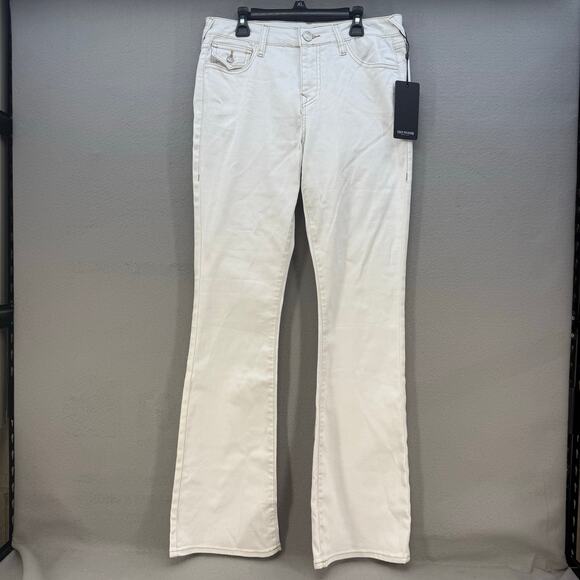 True Religion Jeans Women's 29 (8) Optic White Becca Mid Rise Bootcut Western - Picture 1 of 16